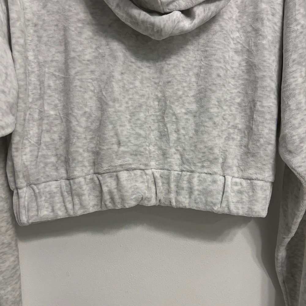 Juicy Couture Heather Gray Medium Crop Zip Hoodie - Picture 7 of 8